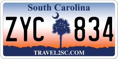 SC license plate ZYC834