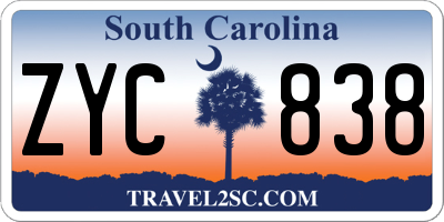 SC license plate ZYC838