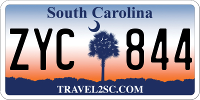 SC license plate ZYC844