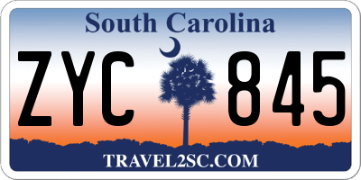 SC license plate ZYC845