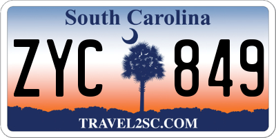 SC license plate ZYC849