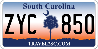 SC license plate ZYC850