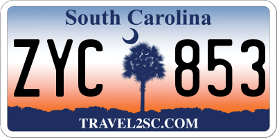 SC license plate ZYC853