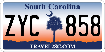 SC license plate ZYC858