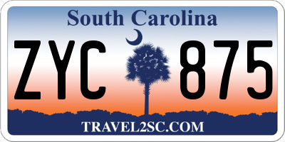 SC license plate ZYC875