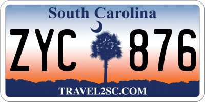SC license plate ZYC876