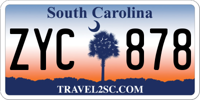SC license plate ZYC878