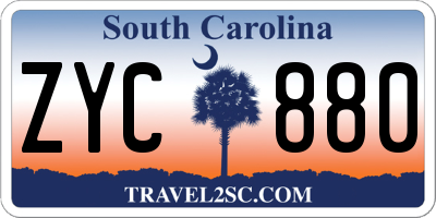 SC license plate ZYC880