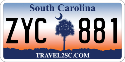 SC license plate ZYC881