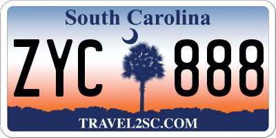 SC license plate ZYC888