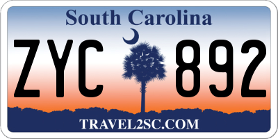 SC license plate ZYC892