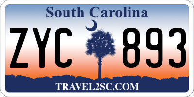 SC license plate ZYC893