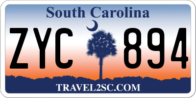 SC license plate ZYC894