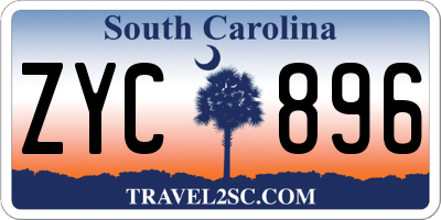 SC license plate ZYC896