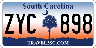 SC license plate ZYC898