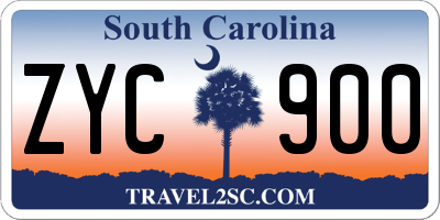 SC license plate ZYC900