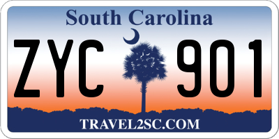 SC license plate ZYC901