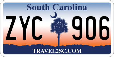 SC license plate ZYC906