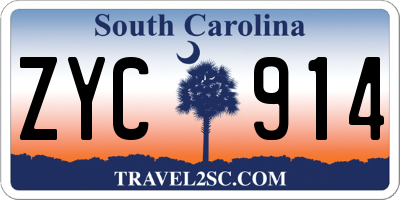 SC license plate ZYC914