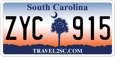 SC license plate ZYC915