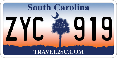 SC license plate ZYC919