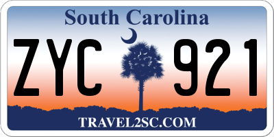 SC license plate ZYC921