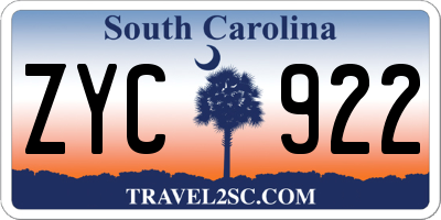 SC license plate ZYC922