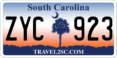 SC license plate ZYC923