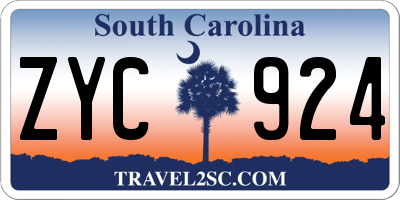 SC license plate ZYC924