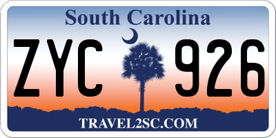 SC license plate ZYC926