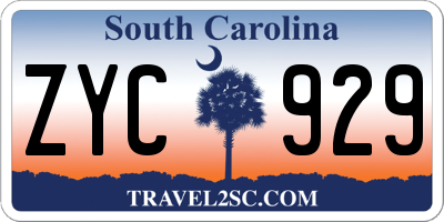 SC license plate ZYC929