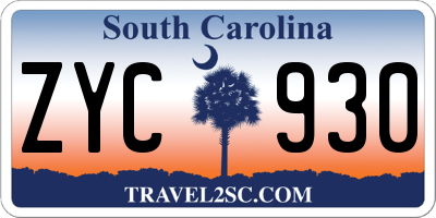 SC license plate ZYC930