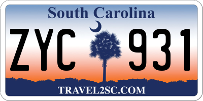 SC license plate ZYC931