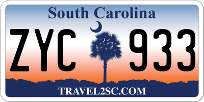 SC license plate ZYC933