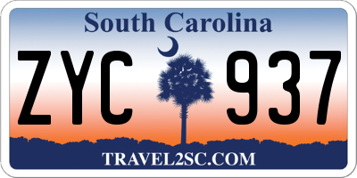 SC license plate ZYC937