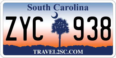 SC license plate ZYC938