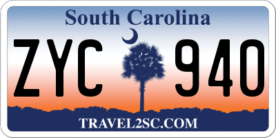 SC license plate ZYC940