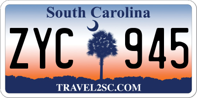 SC license plate ZYC945