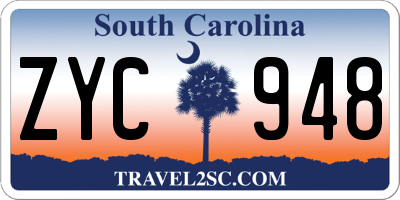 SC license plate ZYC948