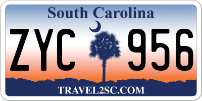 SC license plate ZYC956