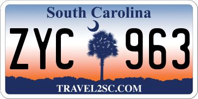 SC license plate ZYC963