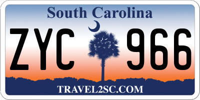 SC license plate ZYC966