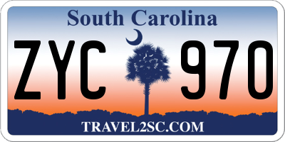 SC license plate ZYC970