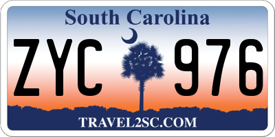SC license plate ZYC976