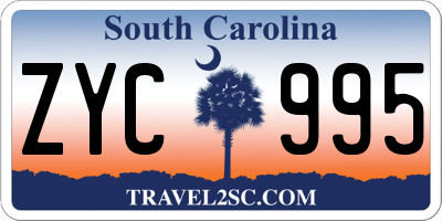 SC license plate ZYC995