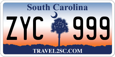 SC license plate ZYC999