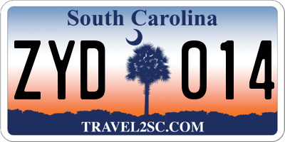 SC license plate ZYD014