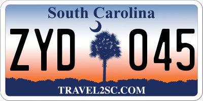 SC license plate ZYD045