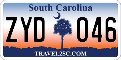 SC license plate ZYD046