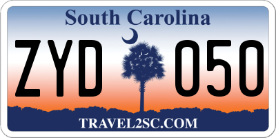 SC license plate ZYD050